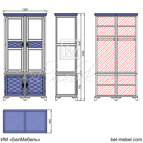 Шкаф для одежды "Софи" эскиз 63