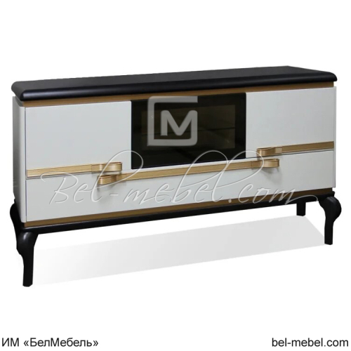 Тумба Милана ММ-329-05 Альба + черная эмаль с золотом