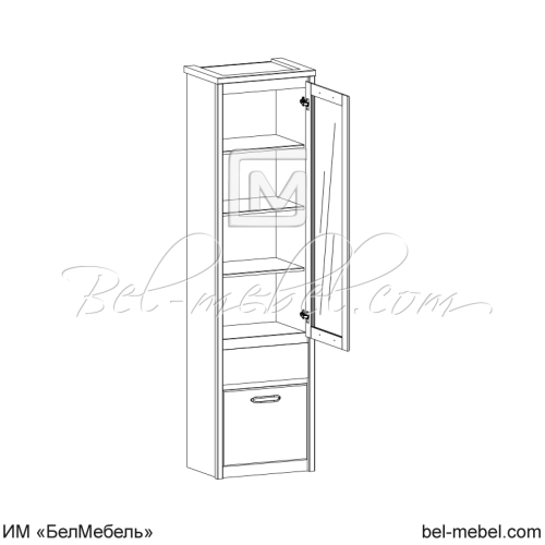 Шкаф с витриной JAZZ 1V1D1S