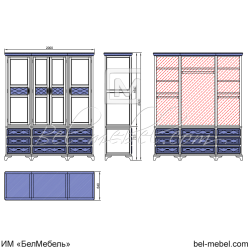 Шкаф для одежды "Софи" эскиз 67
