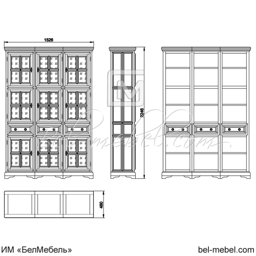 Шкаф с витриной "Сальвина" СКМ-003-33
