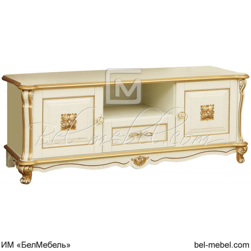Тумба ТВ Алези Люкс П1.349.0.02 Слоновая кость с золочением