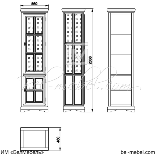 Шкаф для книг "Сальвина" эскиз 50
