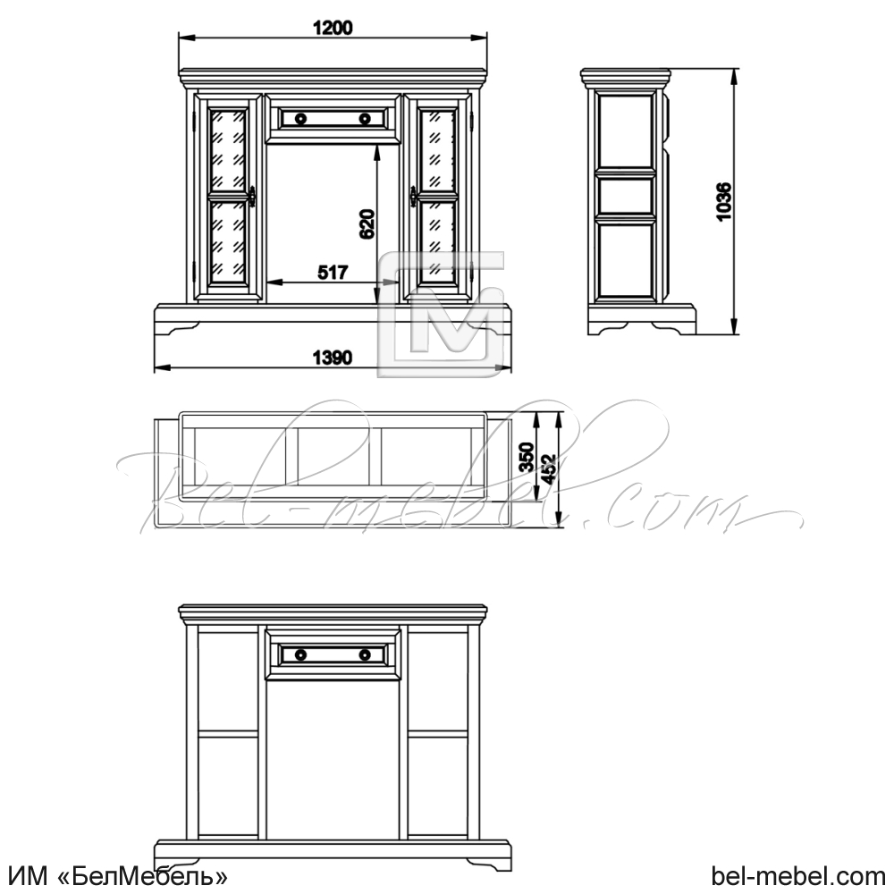 Тумба "Сальвина" эскиз 24 (портал камина)
