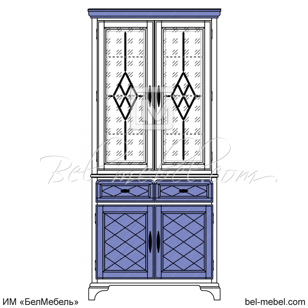 Шкаф с витриной "Софи" эскиз 115