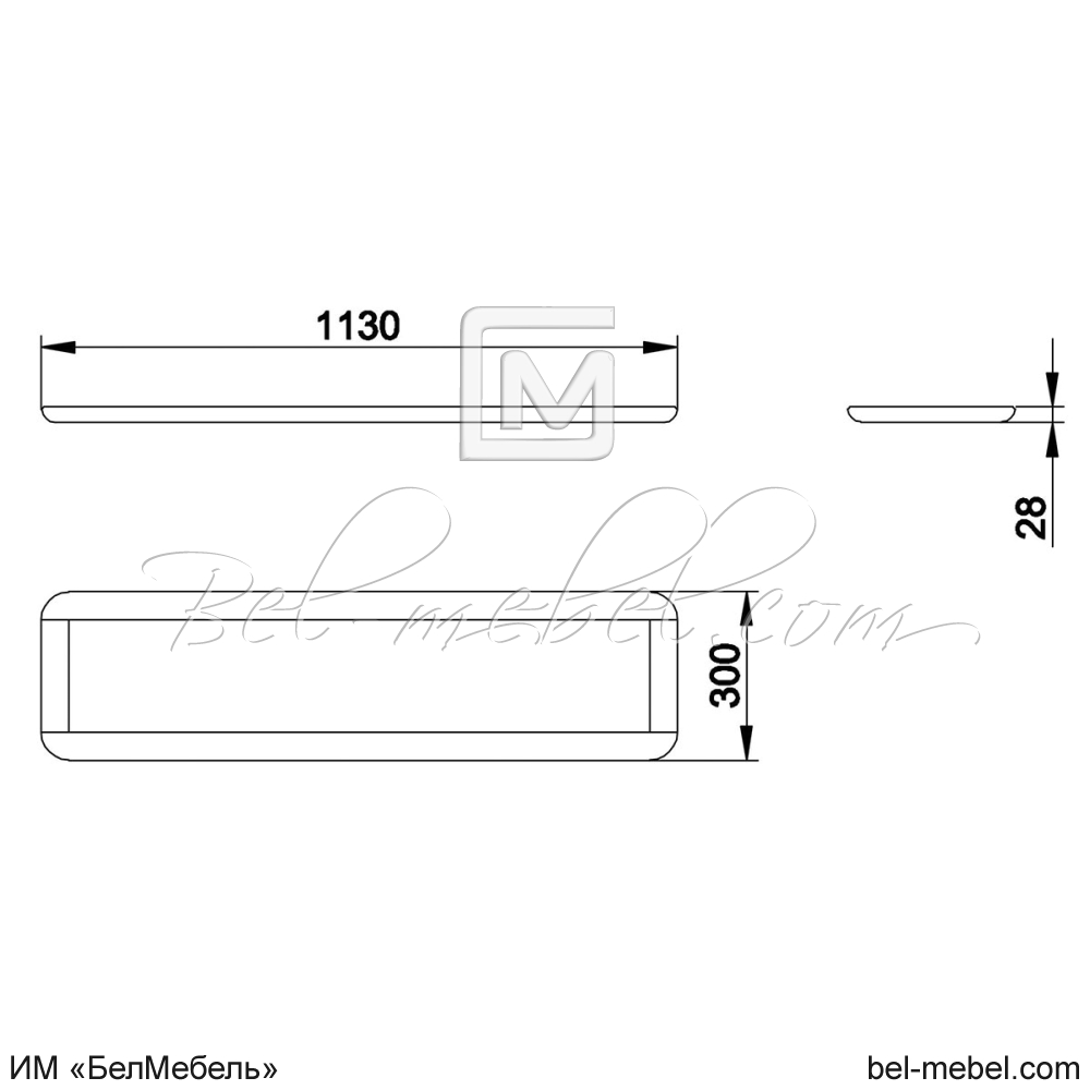 Полка настенная "Марина" эскиз 157