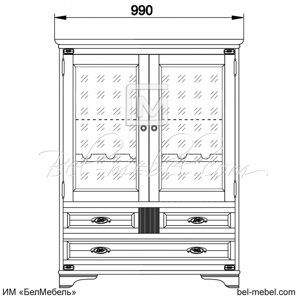 Шкаф комбинированный "Марина" эскиз 173