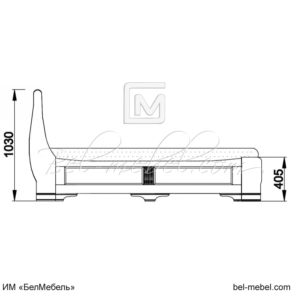 Кровать "Марина" 200 Н (2 разных ящика справа) эскиз 36