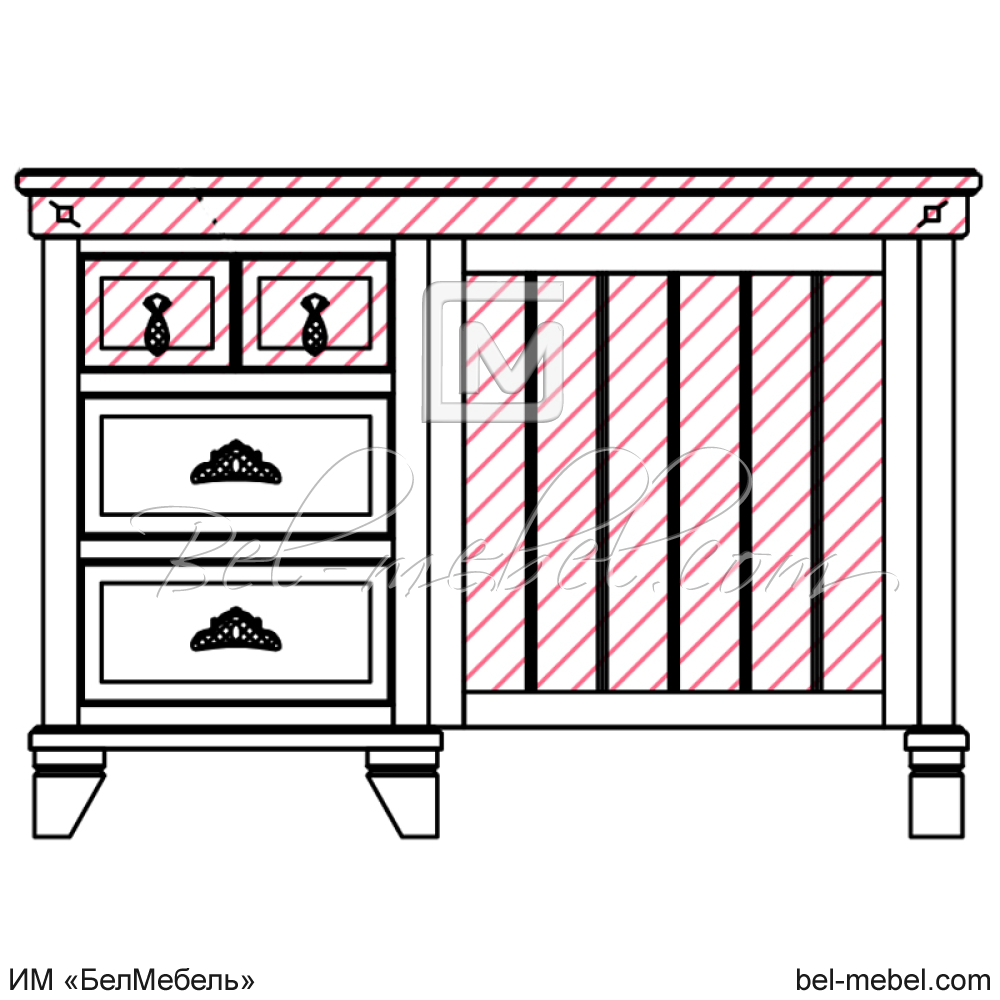 Стол письменный "Винтаж" эскиз 57