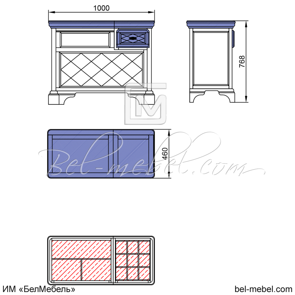 Стол туалетный "Софи" эскиз 125