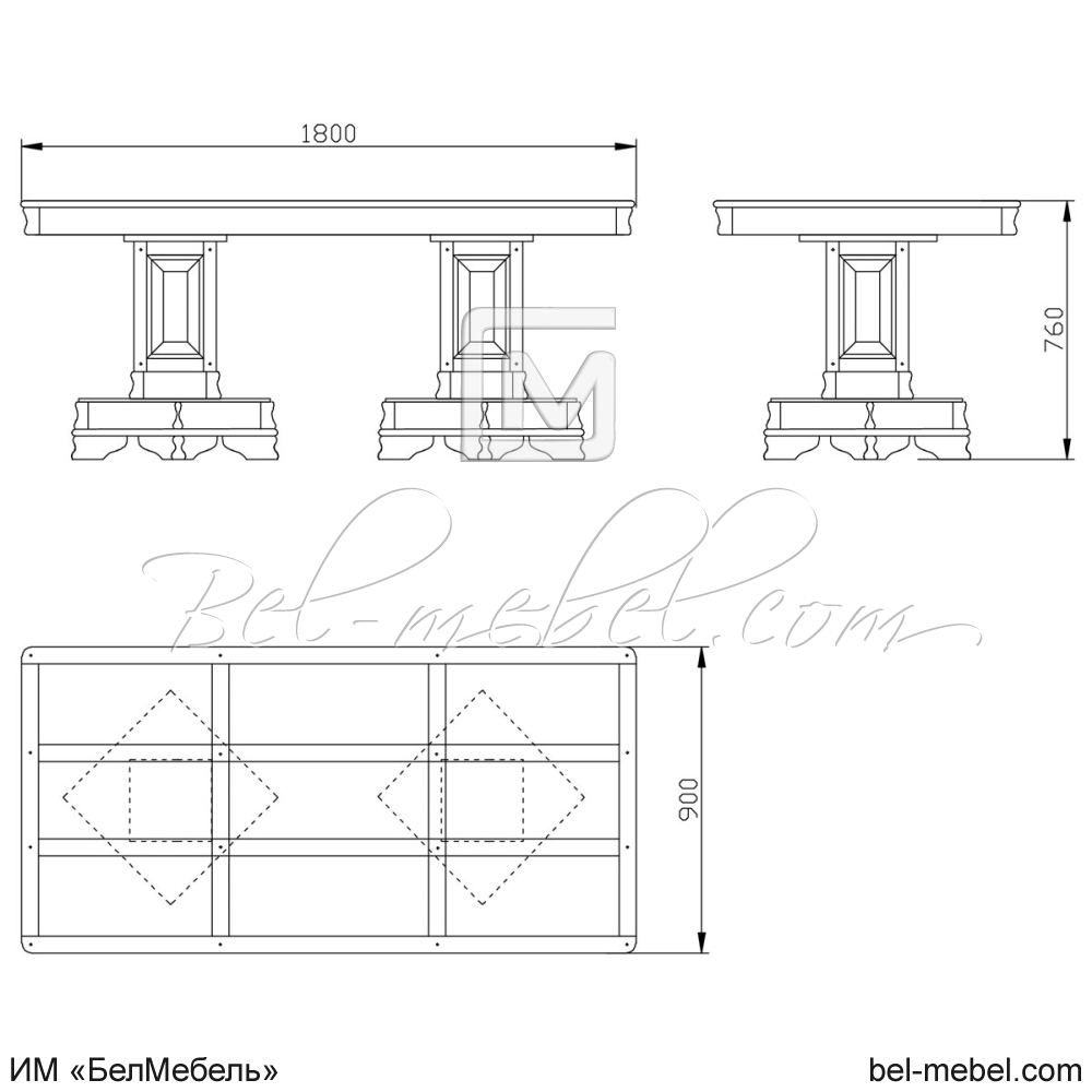 Стол обеденный "Маэстро" эскиз 199