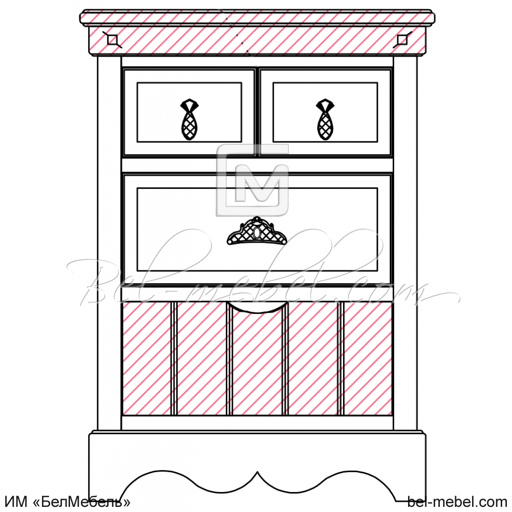 Тумба прикроватная "Винтаж" эскиз 4