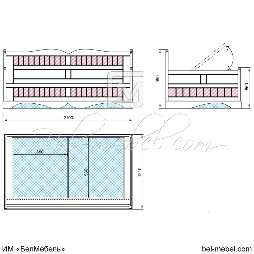 Тахта "Винтаж" СКМ-006-70П/1100