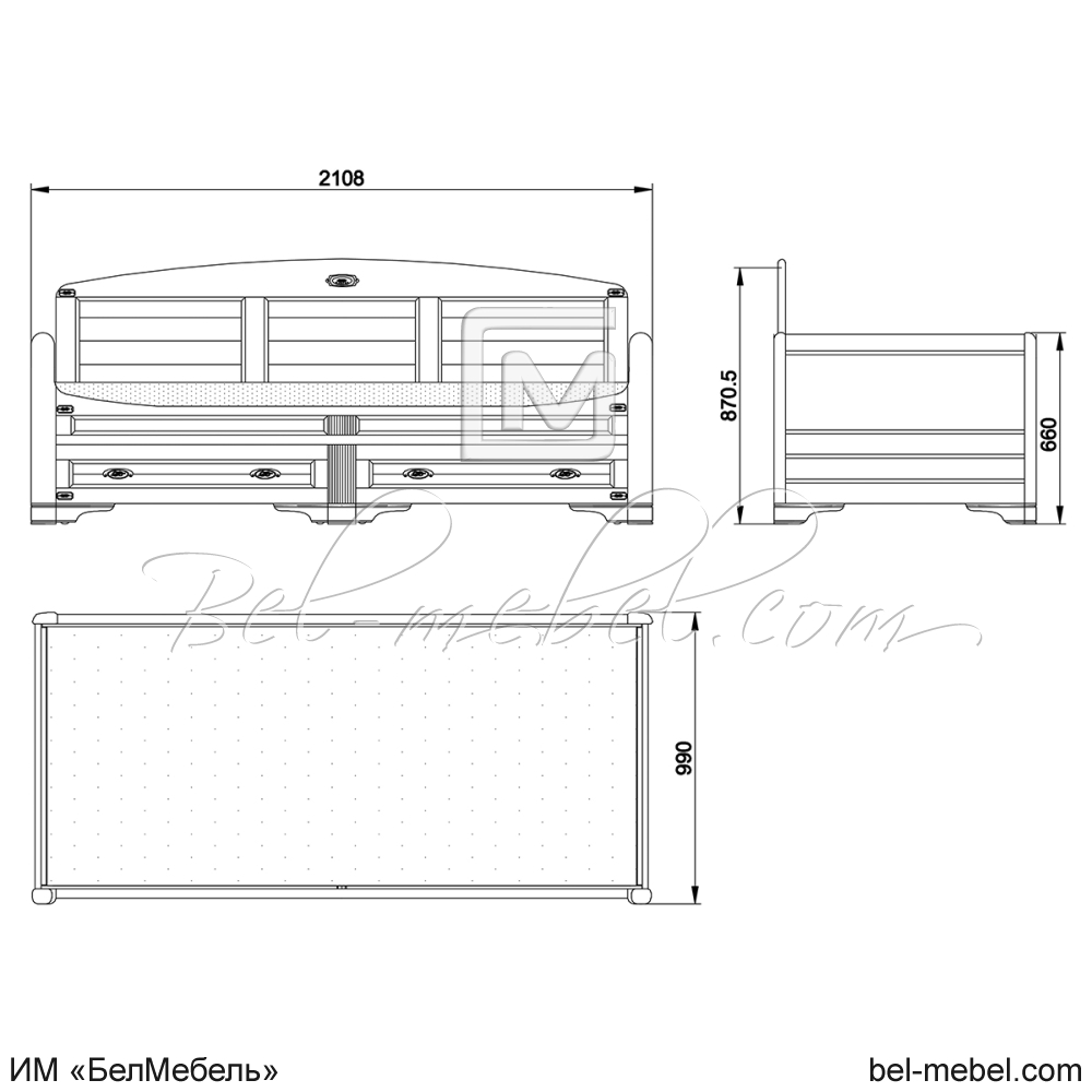 Тахта "Марина" СКМ-001-18П (900) с под. механизмом