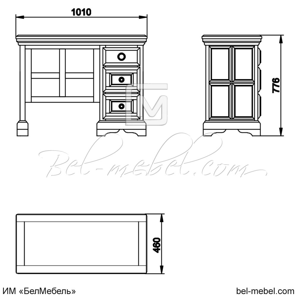 Стол туалетный "Сальвина" эскиз 79