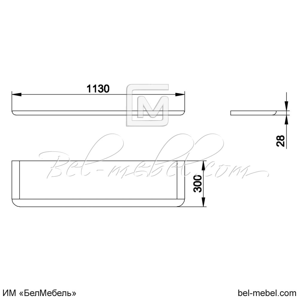 Полка настенная "Марина" эскиз 156