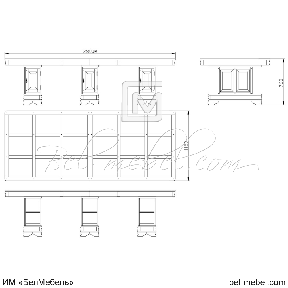 Стол для переговоров "Маэстро" эскиз 200