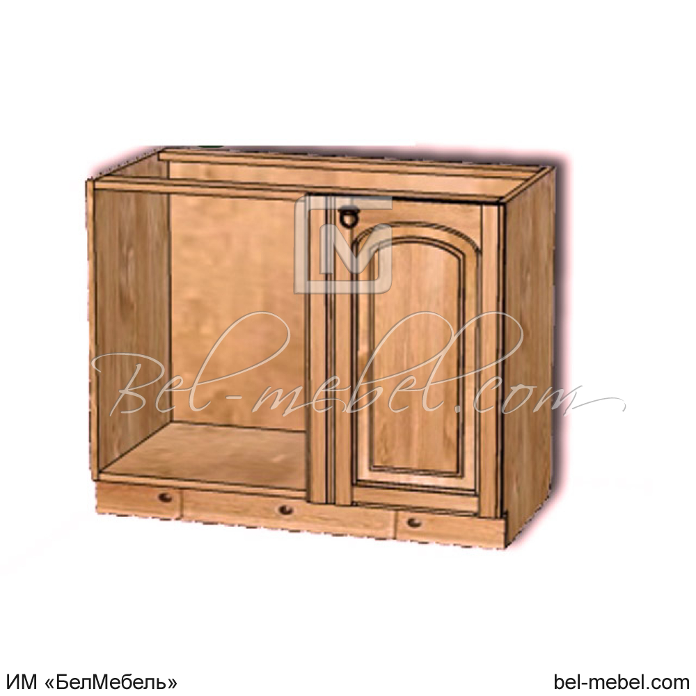 Шкаф-стол (правый) в угол "Викинг GL" №6 (990мм, с полкой)