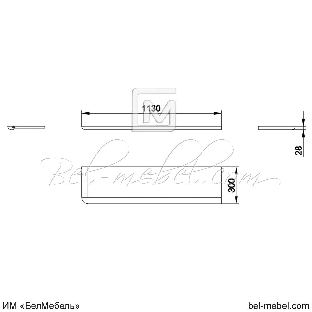 Полка настенная "Марина" эскиз 155