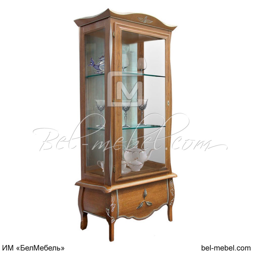 Шкаф с витриной "Трио" ММ-279-01