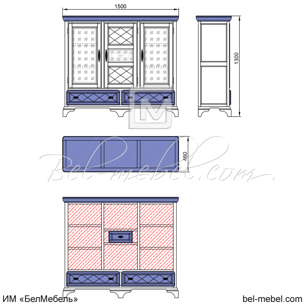 Шкаф комбинированный "Софи" эскиз 117