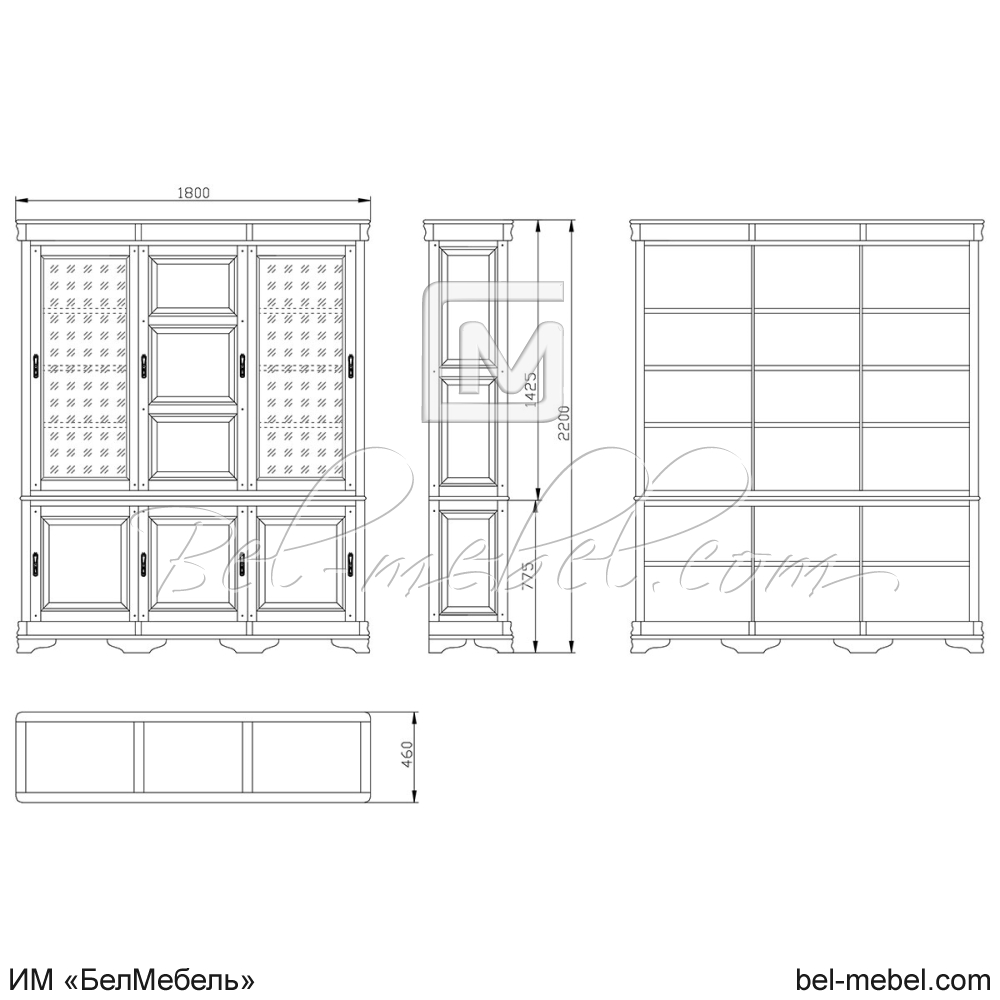 Шкаф для книг "Маэстро" эскиз 14