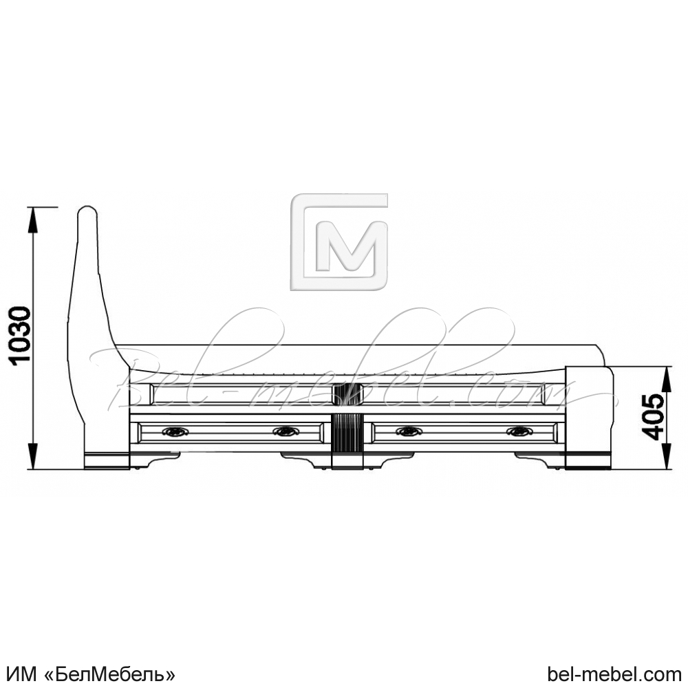 Кровать "Марина" 200 Н (2 ящика слева) эскиз 33