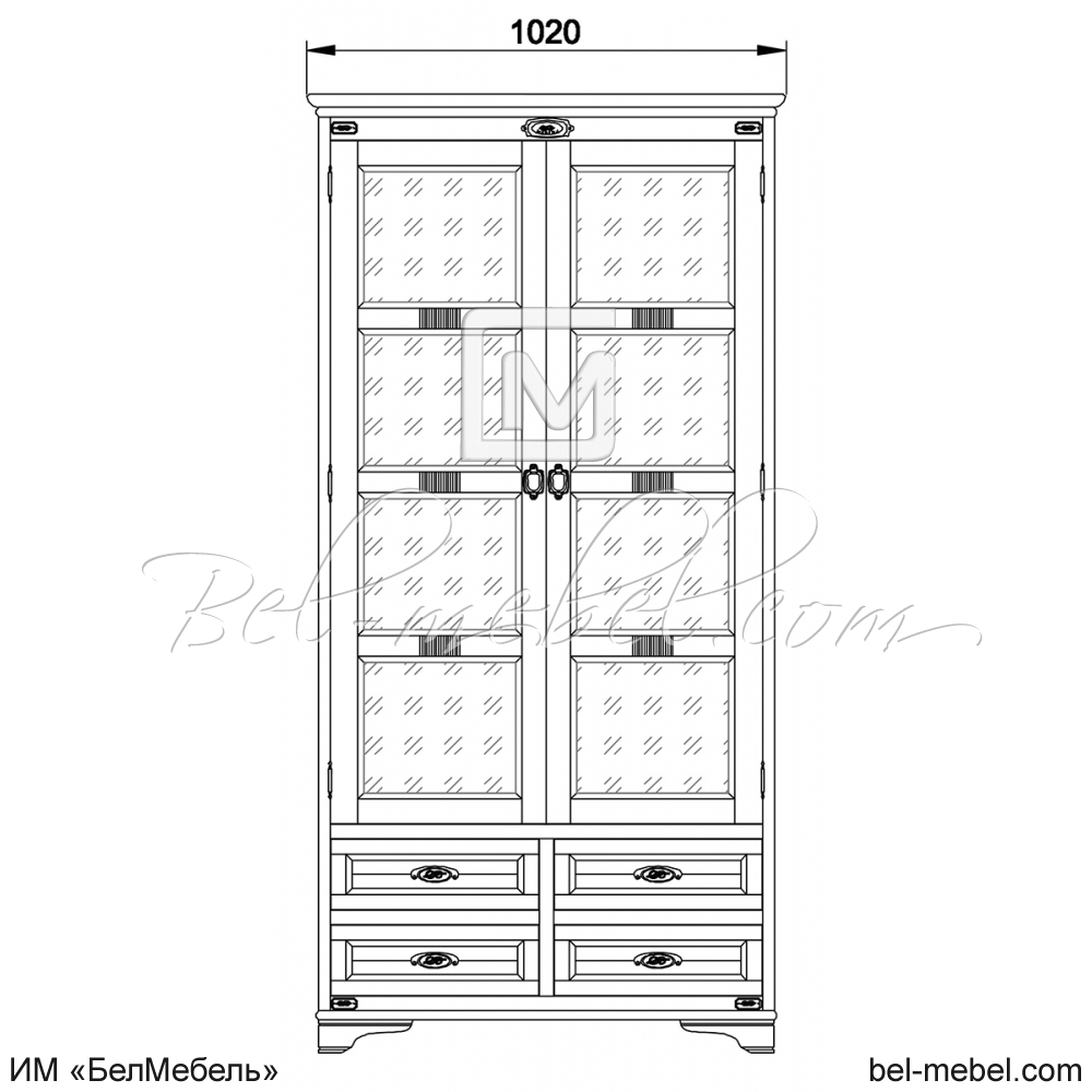 Шкаф для книг "Марина" эскиз 124