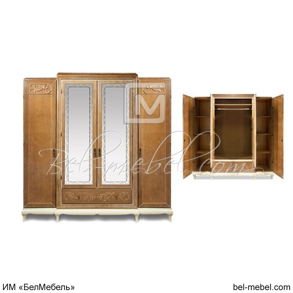Шкаф для одежды "Соната" 4-х дв. с зеркалом ММ-283-01/04