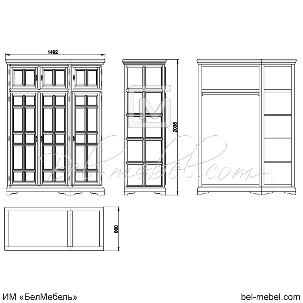 Шкаф для одежды "Сальвина" эскиз 37