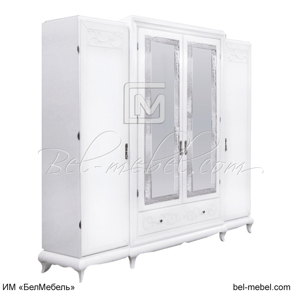 Шкаф для одежды "Соната" 4-х дв. с зеркалом ММ-283-01/04