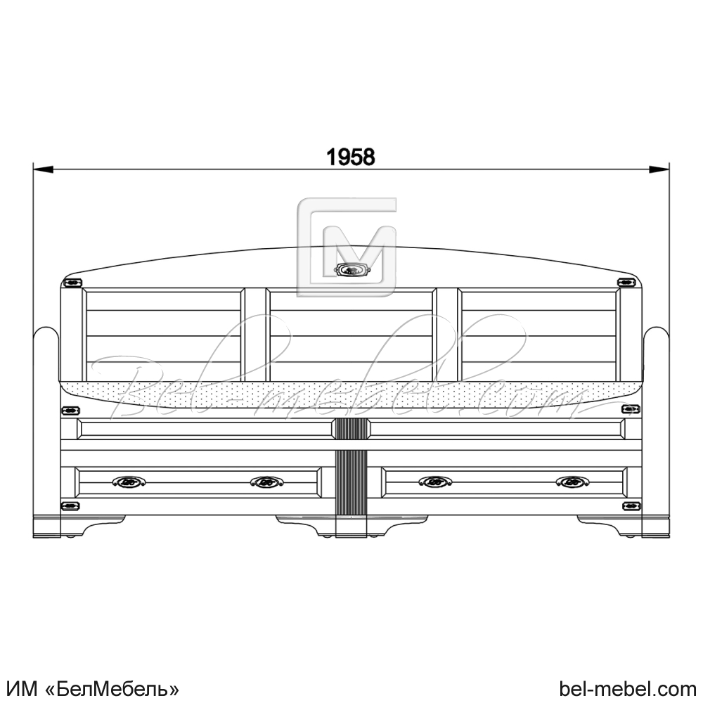 Тахта укороченная "Марина" эскиз 82