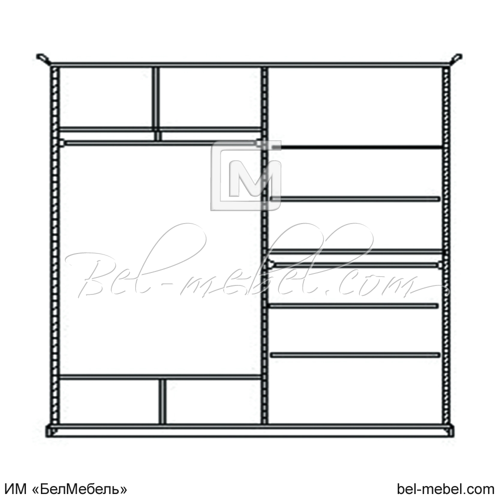 Шкаф-купе для одежды "Соната" 2-х дв. ММ-283-01/02Р