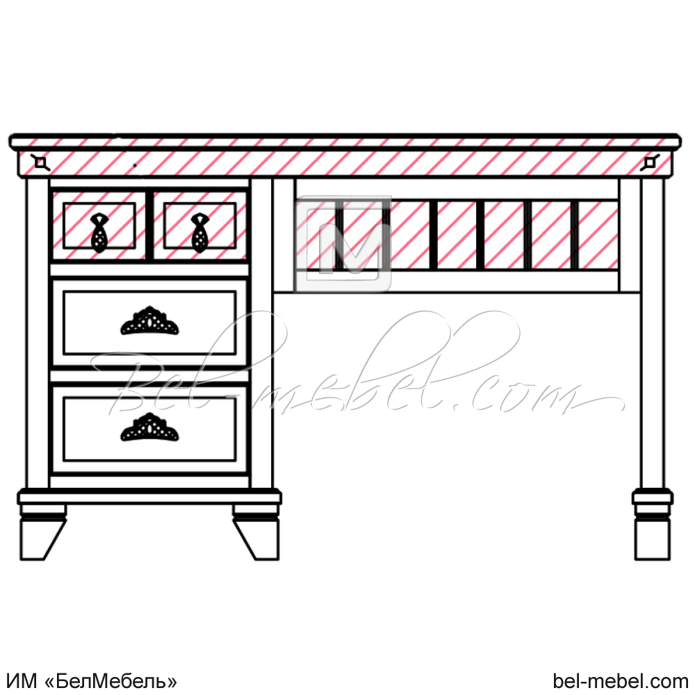 Стол письменный "Винтаж" эскиз 61