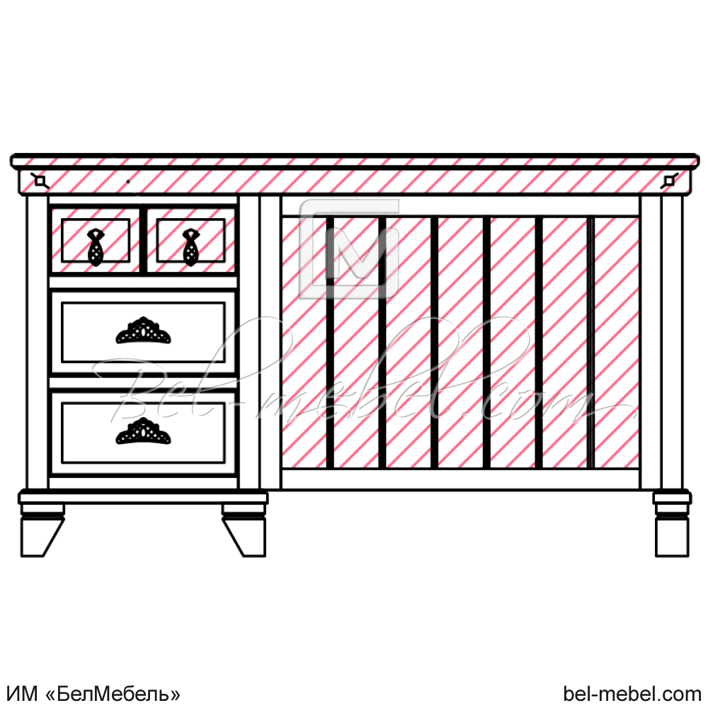 Стол письменный "Винтаж" эскиз 65