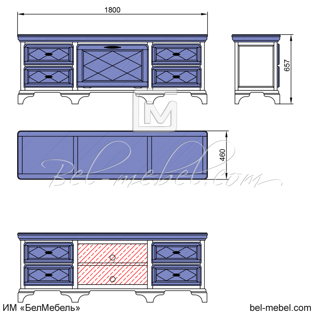 Тумба под ТВ "Софи" эскиз 17