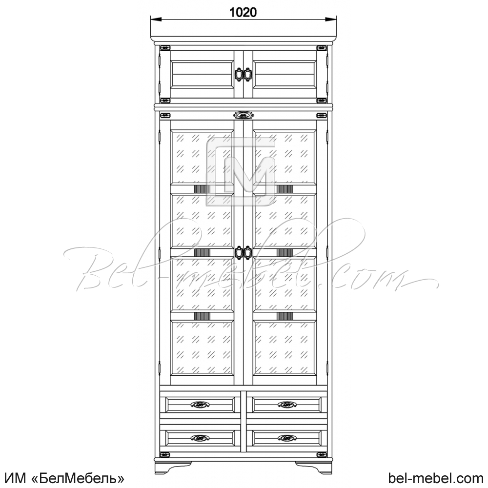 Шкаф для книг "Марина" эскиз 128