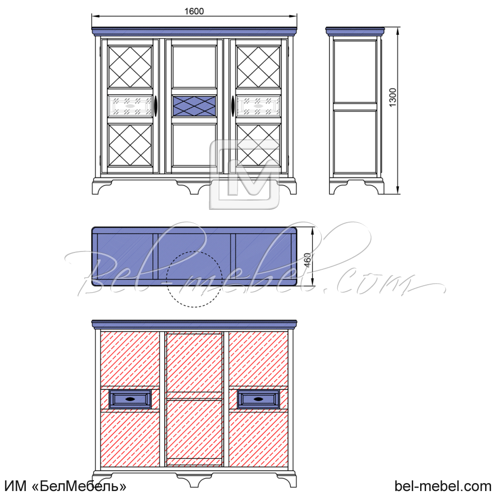 Шкаф комбинированный "Софи" эскиз 121