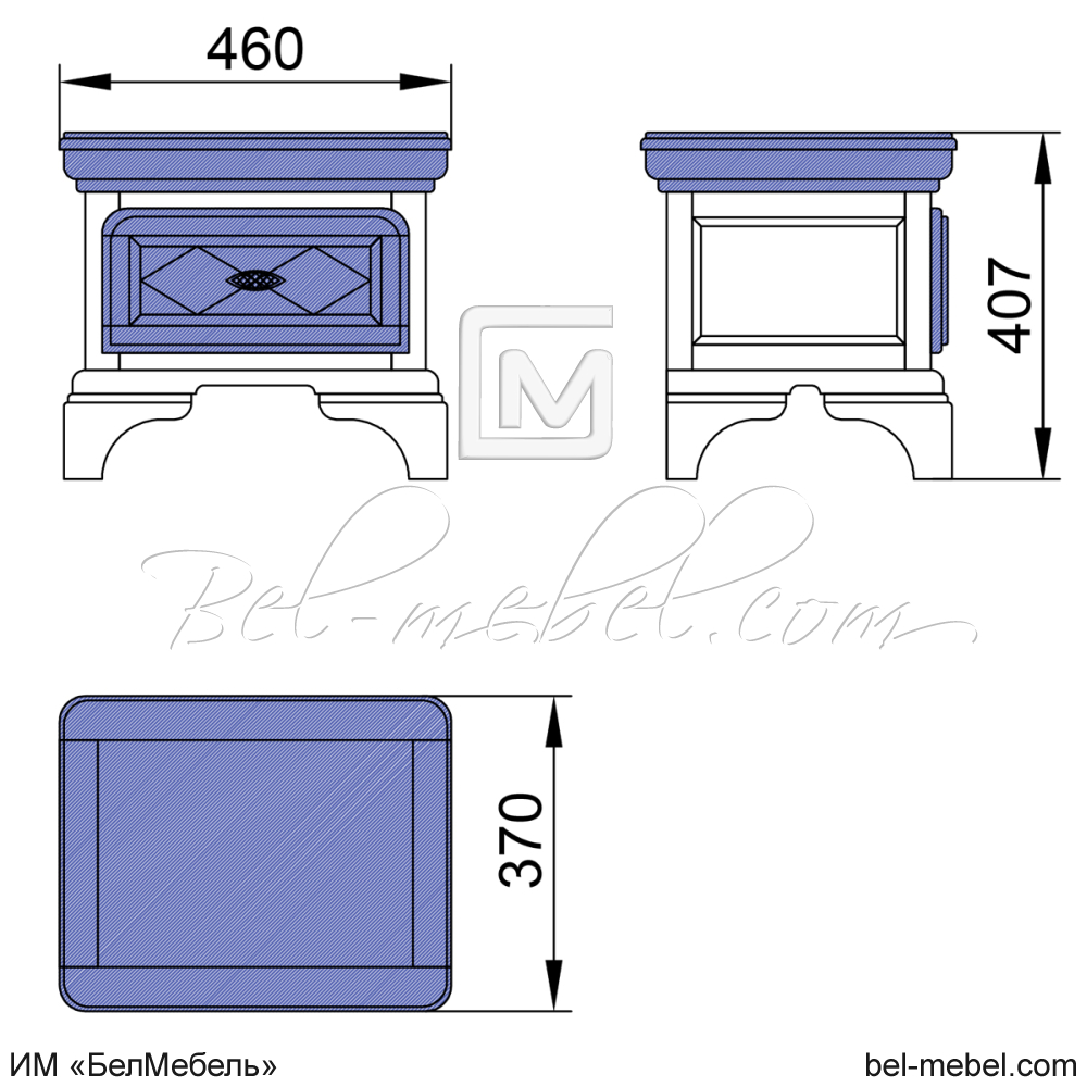 Тумба прикроватная "Софи" эскиз 2