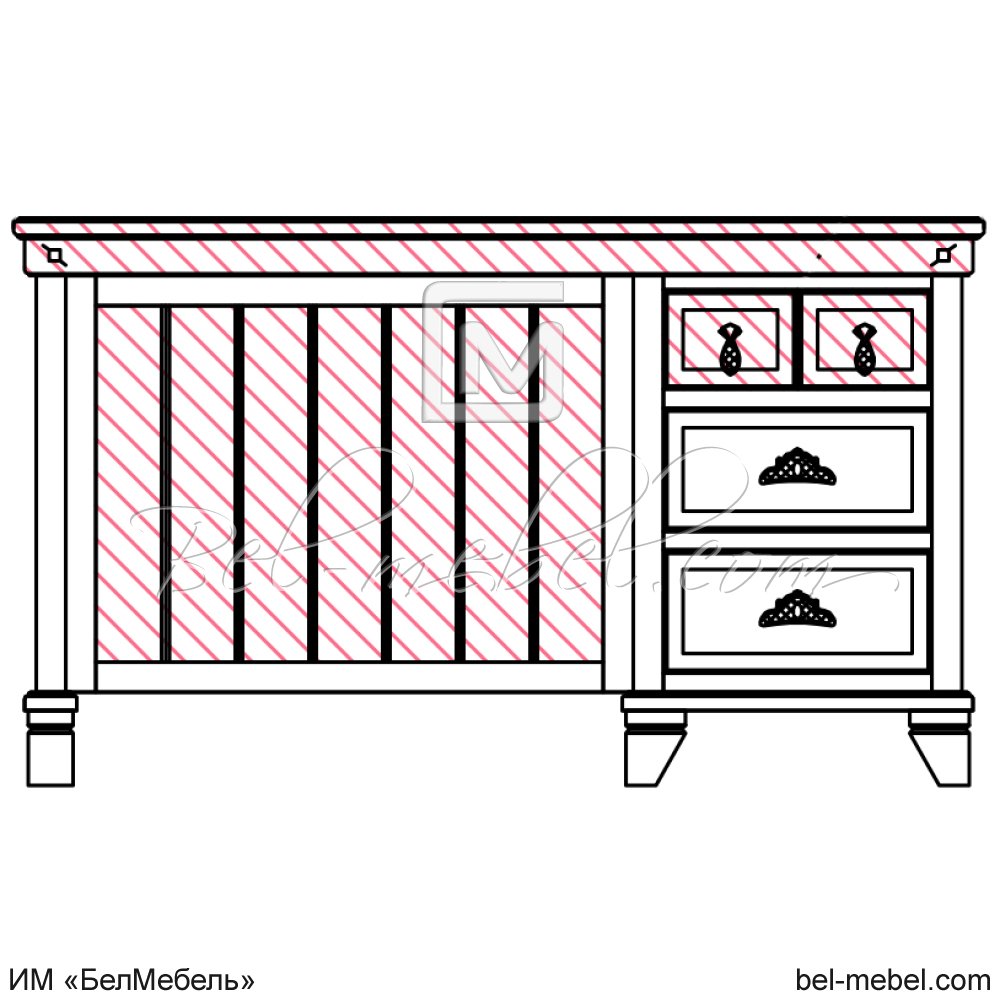 Стол письменный "Винтаж" эскиз 66