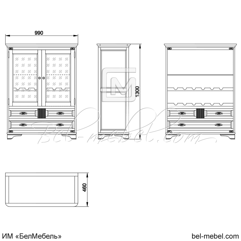 Шкаф комбинированный "Марина" эскиз 173