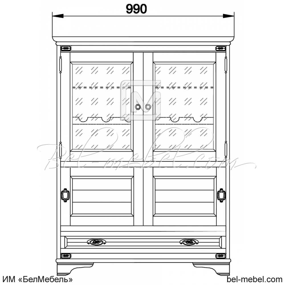 Шкаф комбинированный "Марина" эскиз 172