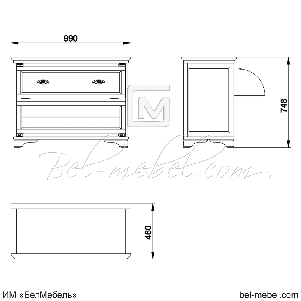 Тумба для белья "Марина" эскиз 168