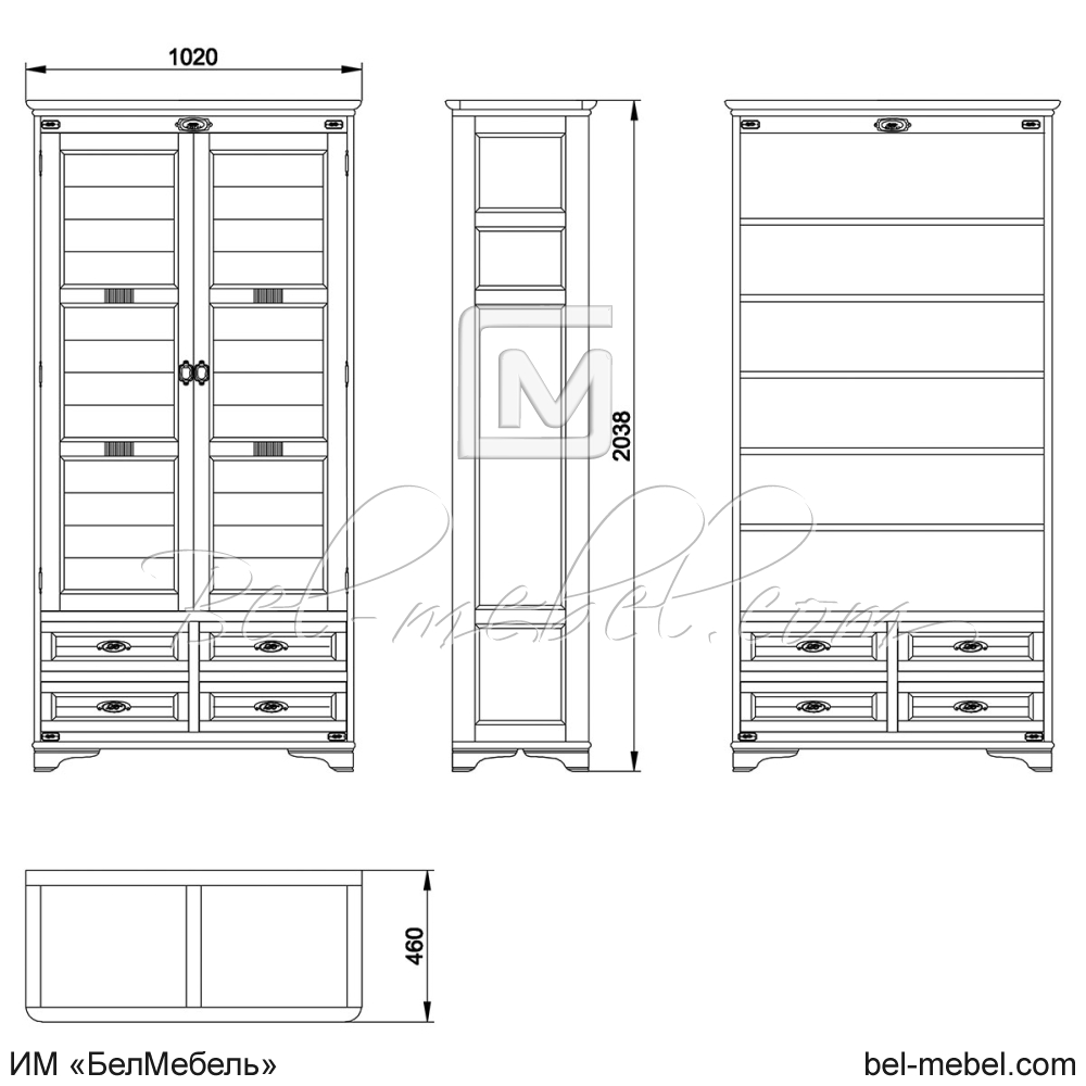 Шкаф для белья "Марина" эскиз 126