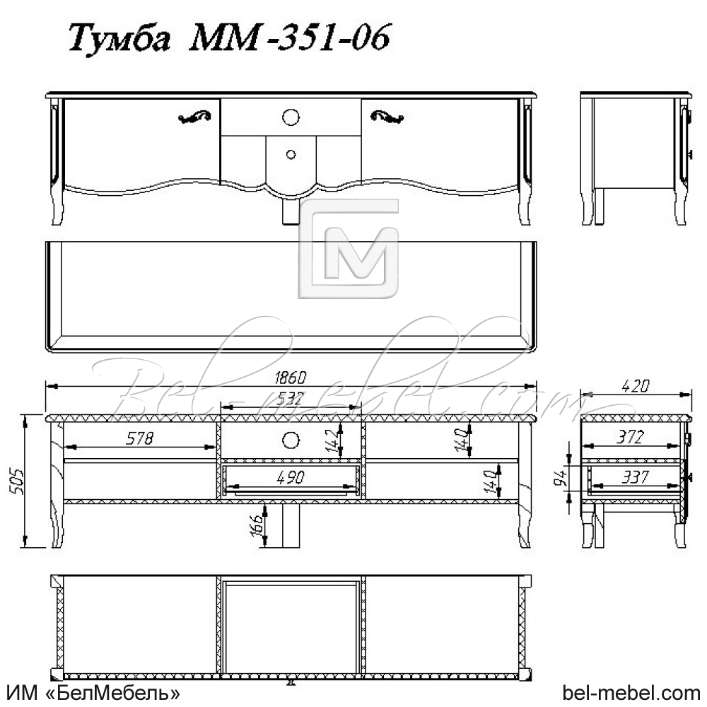 Тумба под ТВ "Лаура" ММ-351-06