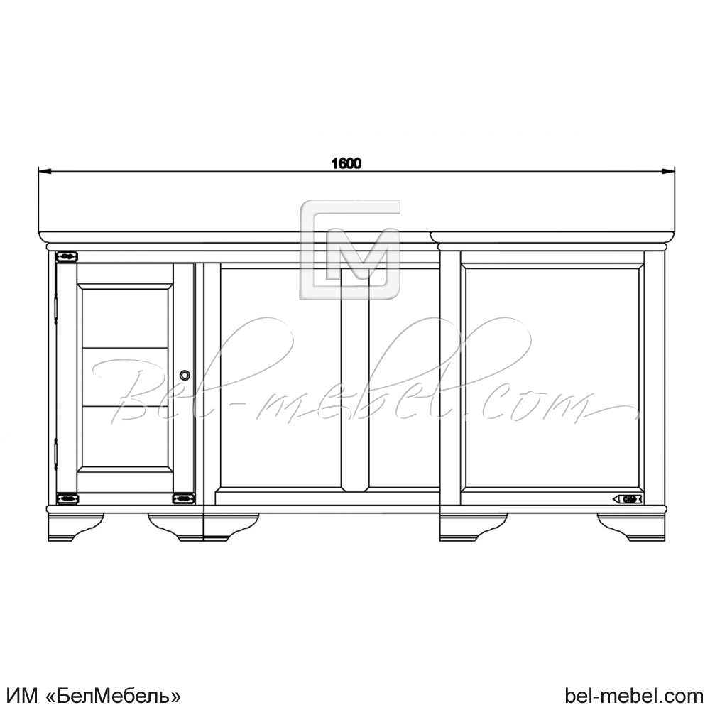 Стол письменный угловой "Марина" эскиз 143