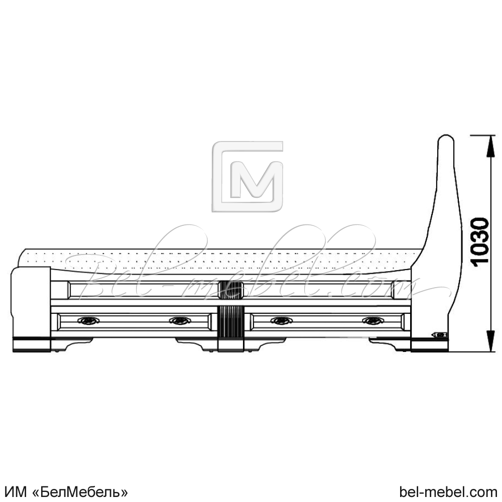 Кровать "Марина" 120 Н (2 ящика справа) эскиз 34