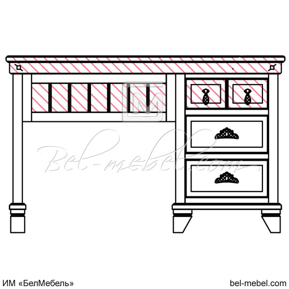 Стол письменный "Винтаж" эскиз 62