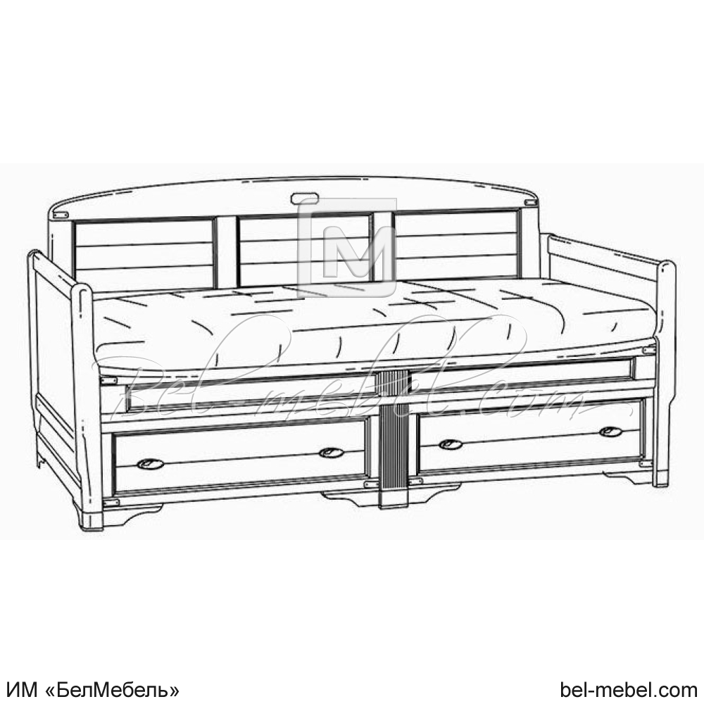 Тахта два спальных места "Марина" эскиз 83