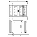 Шкаф с витриной угловой "Маэстро" эскиз 104 (портал камина)
